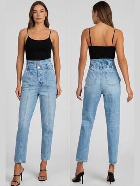 BLANKNYC NWT Don't Cross Me Paperbag Waist High Rise Jeans Front Seam Size 24